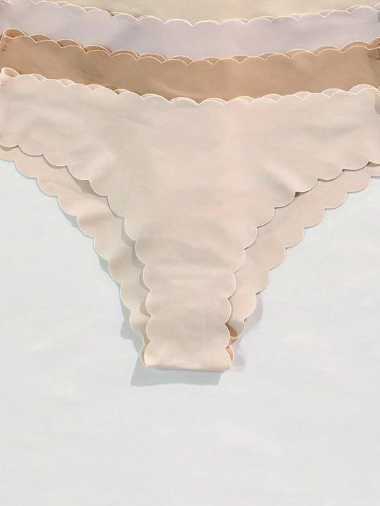 Paquete de 12 bragas de bikini sin costuras con ribete ondulado para mujeres, multicolor