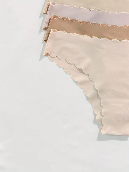 Paquete de 12 bragas de bikini sin costuras con ribete ondulado para mujeres, multicolor