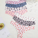 Finetoo set de 7 piezas de pantys tipo tanga de mujer con estampado de leopardo sin costuras y sexy