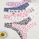 Finetoo set de 7 piezas de pantys tipo tanga de mujer con estampado de leopardo sin costuras y sexy