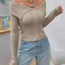 Ezwear chaqueta tipo cardigan de ajuste cenido con hombros descubiertos y cremallera