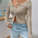 Ezwear chaqueta tipo cardigan de ajuste cenido con hombros descubiertos y cremallera