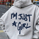 Sudadera con capucha de hombro caido con estampado de eslogan para mujeres