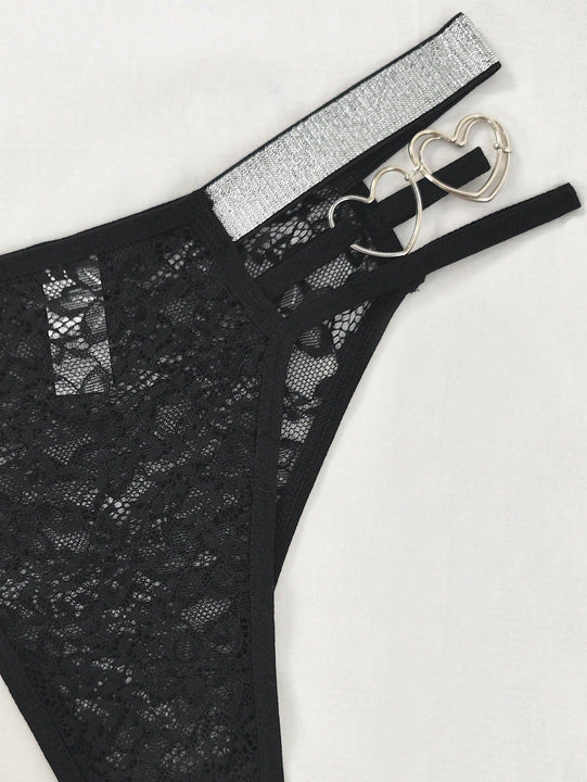 Tangas con lazo cordon en forma de corazon, lenceria intima sexy