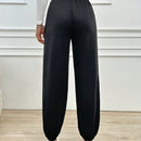 Pantalones jogger de mujer de bolsillo diagonal de unicolor