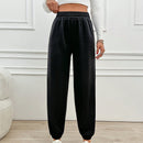 Pantalones jogger de mujer de bolsillo diagonal de unicolor