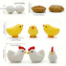 8 piezas de juego de familia de pollo mini de resina - Accesorios para jardín de hadas para patio, césped y escritorio, kit de regalo DIY perfecto, decoración de pollo
