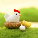 8 piezas de juego de familia de pollo mini de resina - Accesorios para jardín de hadas para patio, césped y escritorio, kit de regalo DIY perfecto, decoración de pollo