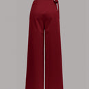 Prive pantalones anchos de cintura alta de apariencia de lino caqui para mujer