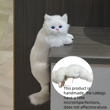 Estatua de gato de peluche hecha a mano, 11,81 x 7,87 x 5,91 pulgadas, decoración de mascota realista de falso, ligera de 160g, resina, uso interior y exterior, regalo perfecto para el hogar y la fiesta, compatibilidad con múltiples habitaciones
