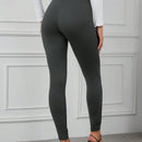 Clasi pantalones pitillo de cintura alta con detalle de botones, alta elasticidad