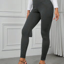 Clasi pantalones pitillo de cintura alta con detalle de botones, alta elasticidad