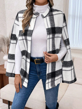 Emery rose ropa de otono para mujer, abrigo de lana con estilo de capa elegante para mujer, ropa de oficina para mujer