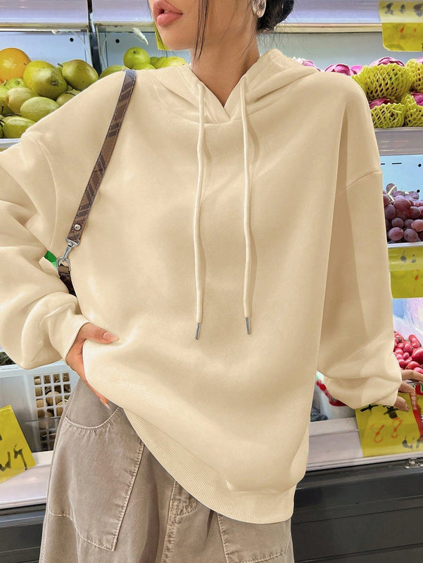 Ezwear sudadera holgada con capucha y estampado grafico cristiano "amar como jesus" con cara sonriente y texto para mujer