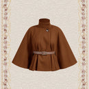 Vintamour abrigo capa elegante con cuello de pie de unicolor para mujer, para otono/invierno
