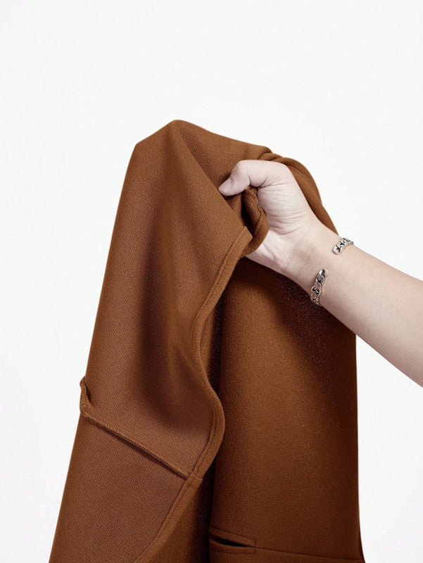 Vintamour abrigo capa elegante con cuello de pie de unicolor para mujer, para otono/invierno