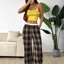 Ezwear pantalones largos de franela con cintura contrastante, llegada reciente, para principios de otono