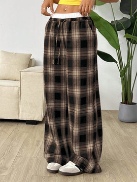 Ezwear pantalones largos de franela con cintura contrastante, llegada reciente, para principios de otono