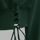 Ezwear sudadera con capucha de mujer color verde oliva con estampado de letras y amarre cruzado al frente