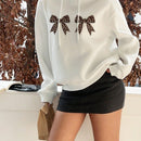 Attitoon sudadera holgada de manga larga con capucha, estampado de estilo minimalista de leopardo, para mujer, de otono/invierno