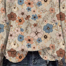 Lune sudadera con capucha de estampado floral vintage todo sobre en estilo minimalista casual, adecuada para otono/invierno