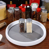 Plato giratorio de silicona antideslizante - 1pc Organizador rotativo multifuncional para armario de cocina, despensa, refrigerador, baño, encimera - Soporte de especias, portacósmeticos, modelo sin carga
