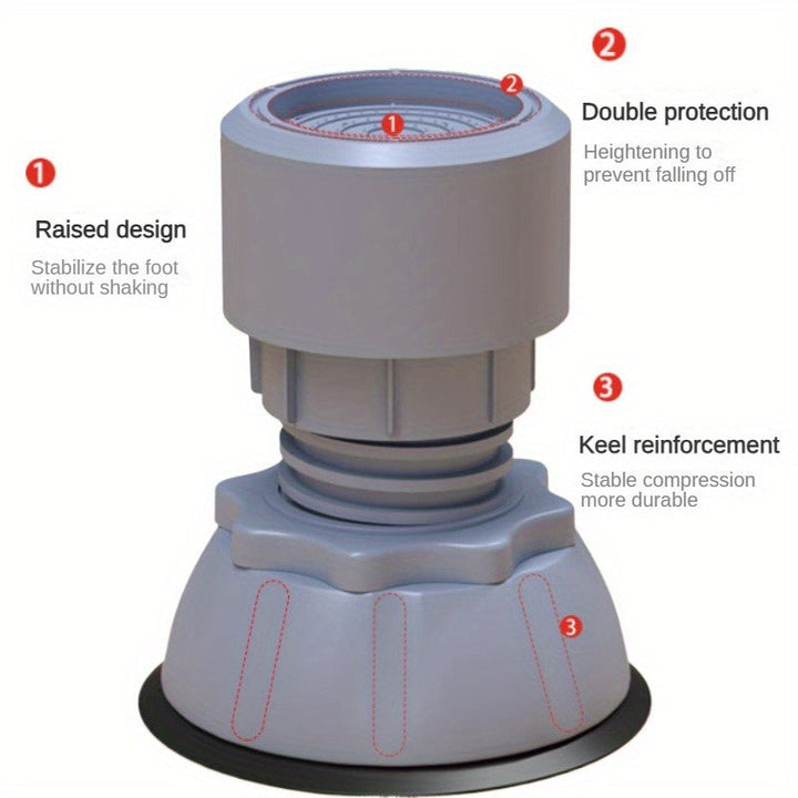 1 JUEGO (4 piezas/JUEGO) Base de lavadora y secadora de altura ajustable, cojín de plástico antivibratorio, base a prueba de humedad para electrodomésticos y muebles, se adapta a lavadoras, secadoras, refrigeradores, sofás y sillas.