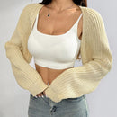 Ezwear cardigan con camisola decorado con lazo para mujer, otono/invierno