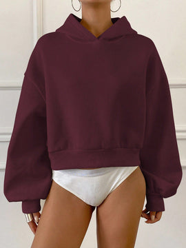 Dazy sudadera casual de cuello redondo clasica de felpa para mujer