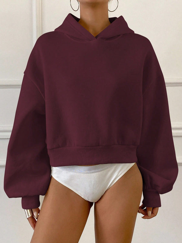 Dazy sudadera casual de cuello redondo clasica de felpa para mujer