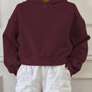 Dazy sudadera casual de cuello redondo clasica de felpa para mujer