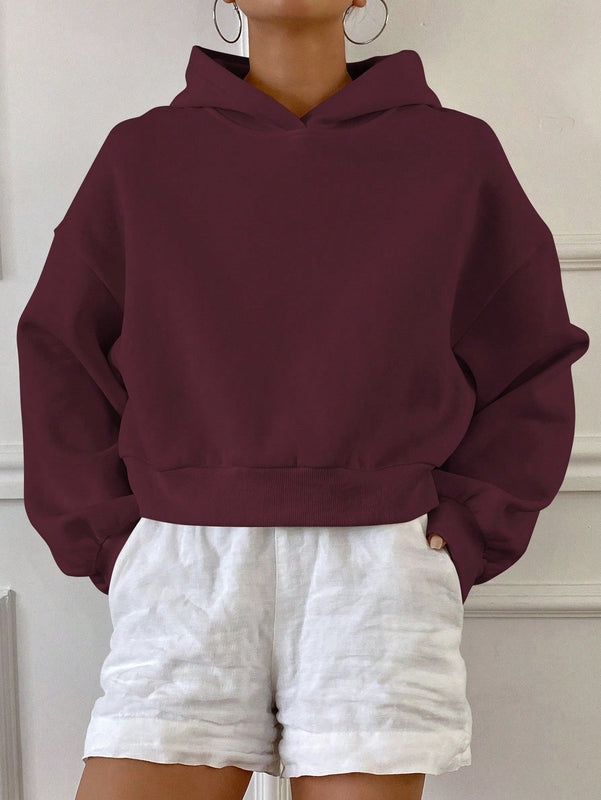 Dazy sudadera casual de cuello redondo clasica de felpa para mujer