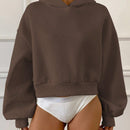 Dazy sudadera casual de cuello redondo clasica de felpa para mujer