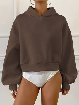 Dazy sudadera casual de cuello redondo clasica de felpa para mujer