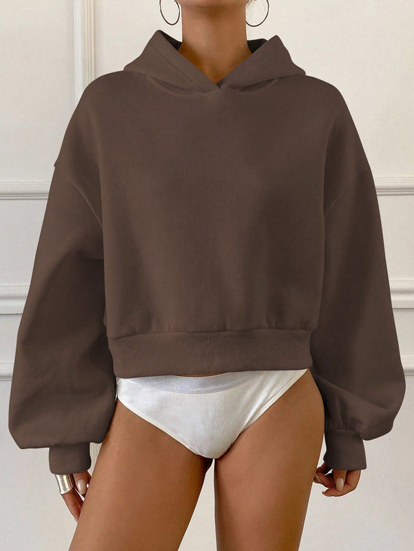 Dazy sudadera casual de cuello redondo clasica de felpa para mujer