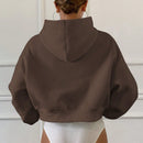 Dazy sudadera casual de cuello redondo clasica de felpa para mujer