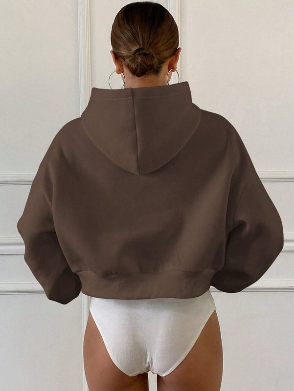 Dazy sudadera casual de cuello redondo clasica de felpa para mujer