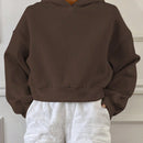 Dazy sudadera casual de cuello redondo clasica de felpa para mujer