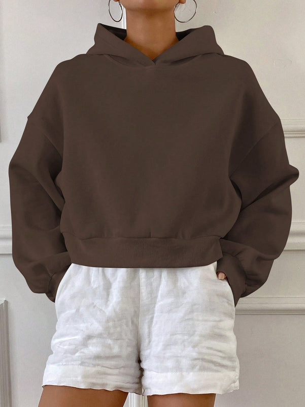 Dazy sudadera casual de cuello redondo clasica de felpa para mujer