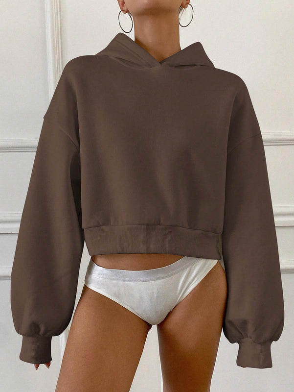 Dazy sudadera casual de cuello redondo clasica de felpa para mujer