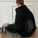Dazy sudadera holgada con capucha estampado de letras y hombros caidos, informal, color negro, para mujer