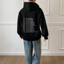Dazy sudadera holgada con capucha estampado de letras y hombros caidos, informal, color negro, para mujer