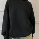 Dazy sudadera holgada con capucha estampado de letras y hombros caidos, informal, color negro, para mujer