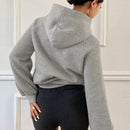 Dazy sudadera con capucha casual de unicolor con bolsillo canguro para mujer, otono/invierno