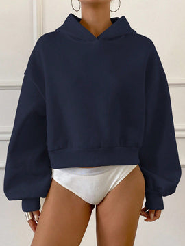 Dazy sudadera casual de cuello redondo clasica de felpa para mujer