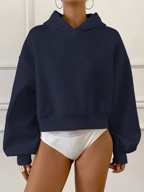 Dazy sudadera casual de cuello redondo clasica de felpa para mujer