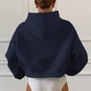 Dazy sudadera casual de cuello redondo clasica de felpa para mujer