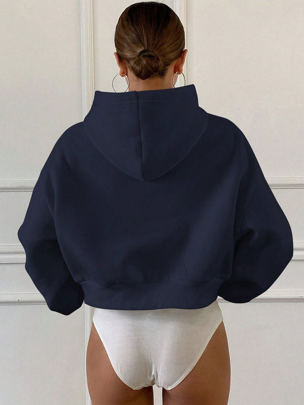 Dazy sudadera casual de cuello redondo clasica de felpa para mujer