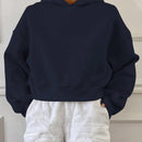 Dazy sudadera casual de cuello redondo clasica de felpa para mujer