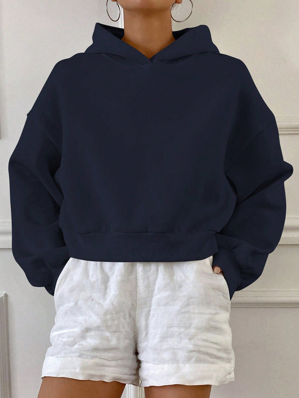 Dazy sudadera casual de cuello redondo clasica de felpa para mujer